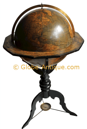 Library floor terrestrial globe signed Felk