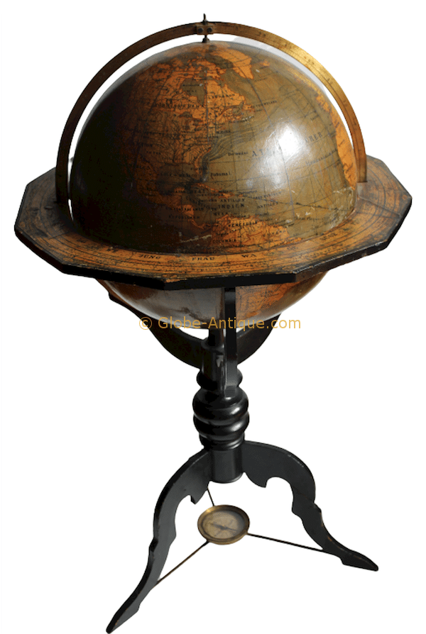 Library floor terrestrial globe signed Felk